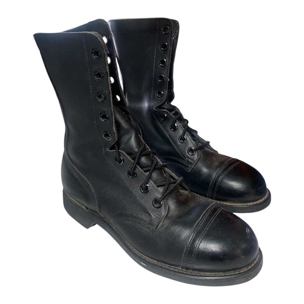 VTG Biltrite Black Leather Captoe Military Combat Boots Size 7R  Z41.1-1991/75